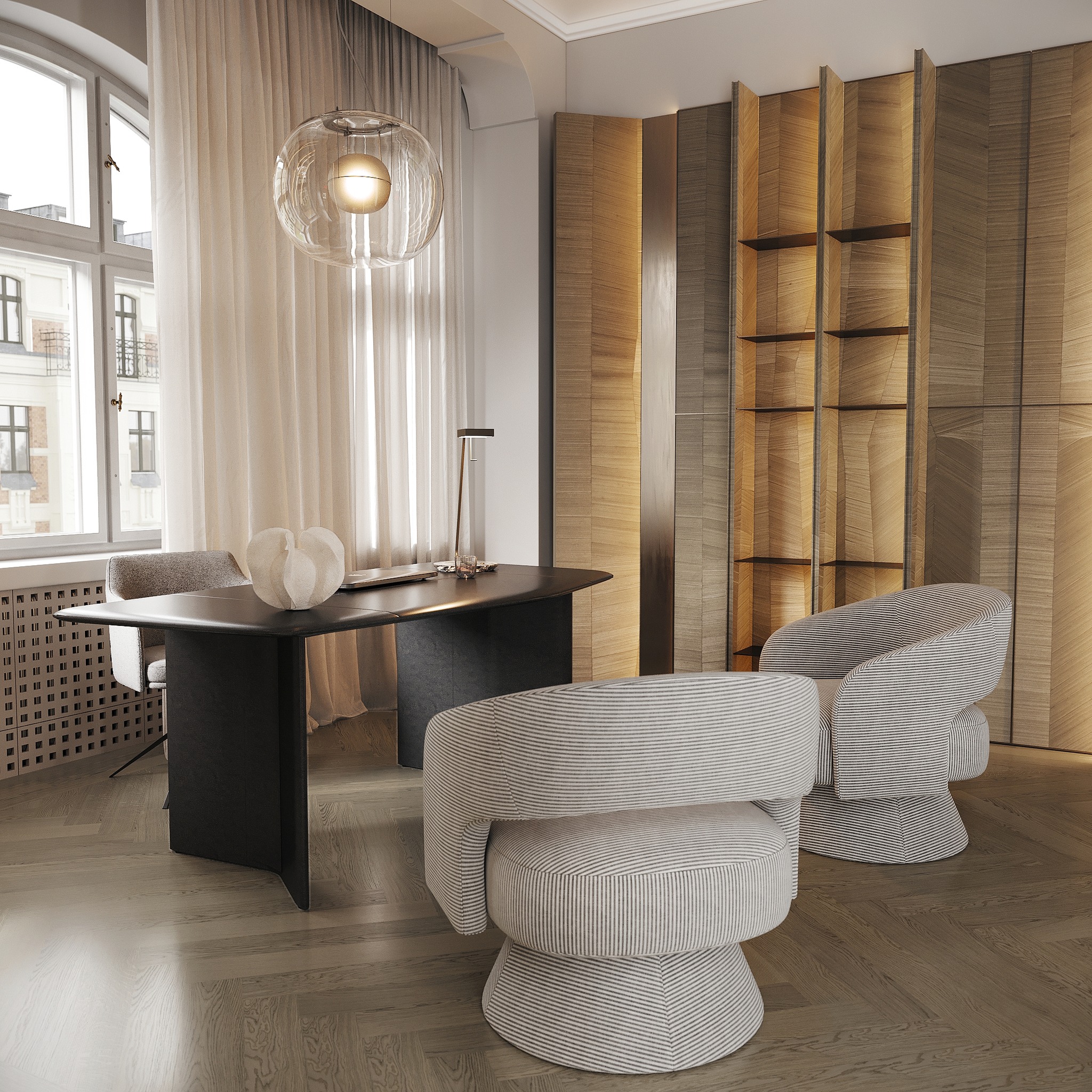 Elegantná pracovňa s nadčasovým dizajnom – realizácia interiéru, fotografia 3